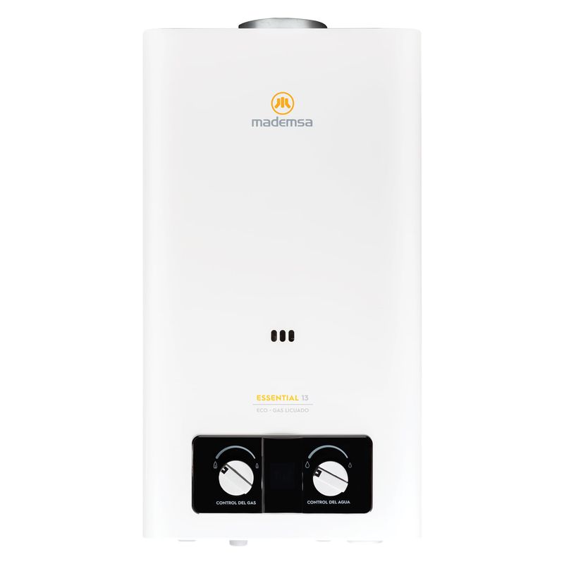 MADEMSA - Calefont Gas Licuado Mademsa 13 Litros Tiro Natural Ionizado Essential 13 Eco GL Blanco