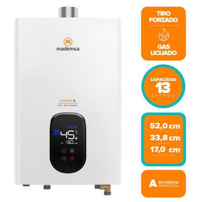 Imagen 2 del producto Calefont Gas Licuado 13 Litros Tiro Forzado Modulante Forced 13 Eco GL Blanco