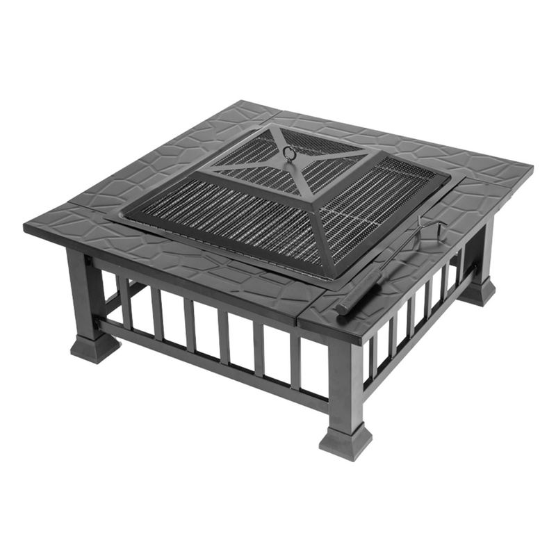 IMPORTCLICK - Fogón Brasero Parrilla Cooler Metal 3 en 1 - Negro