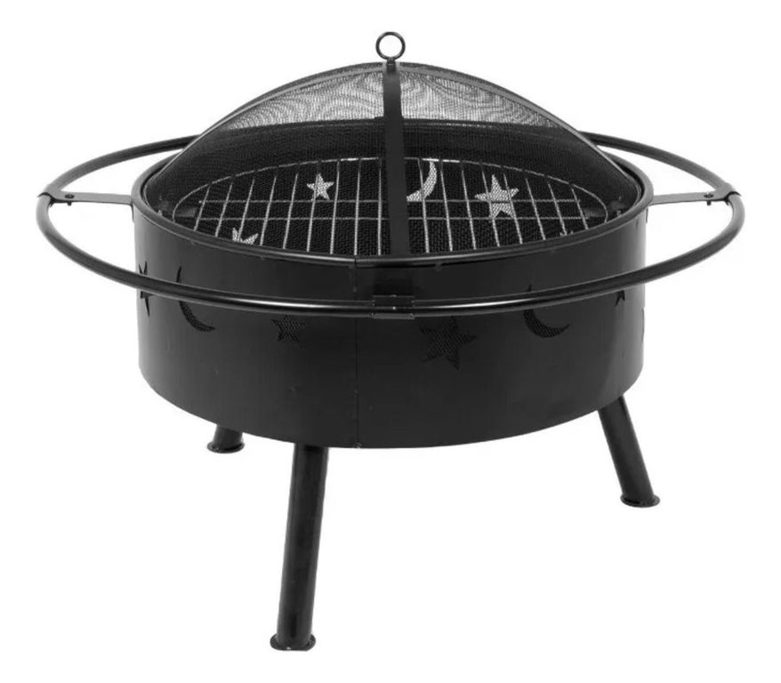 IMPORTCLICK Brasero Metal Leña O Carbón Tapa 82x67 CM - Negro
