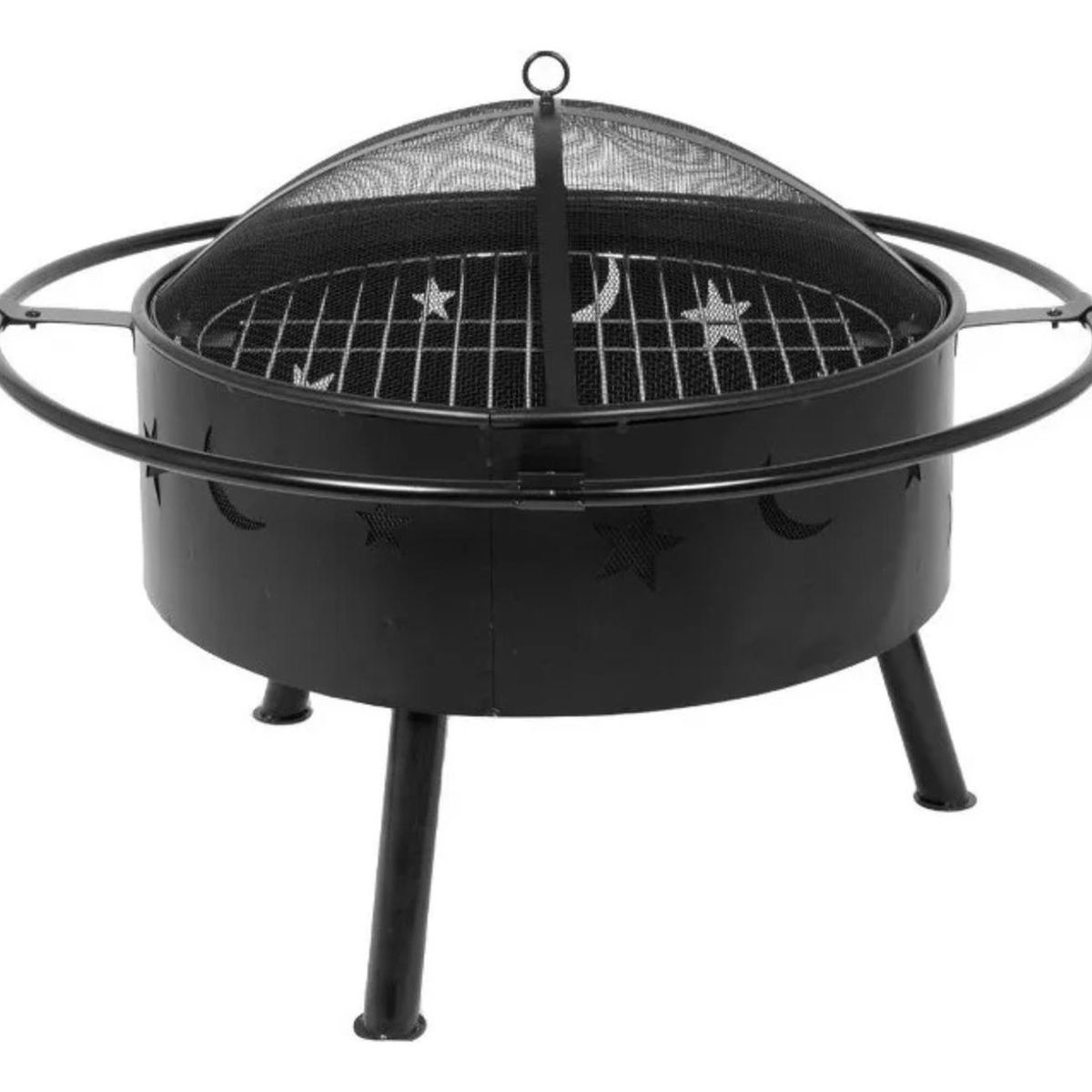 IMPORTCLICK - Brasero Metal Leña O Carbón Tapa 82x67 CM - Negro