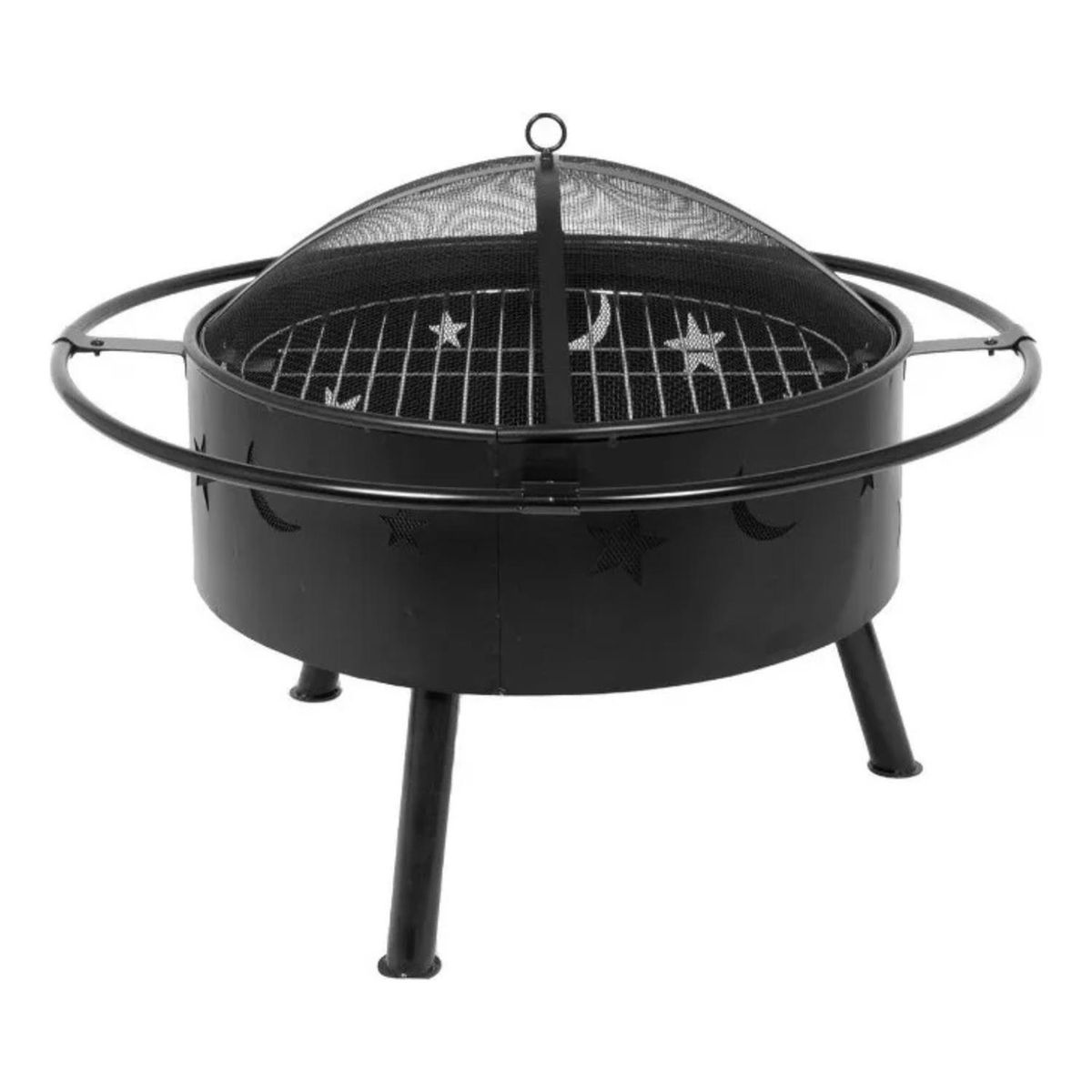 IMPORTCLICK - Brasero Metal Leña O Carbón Tapa 82x67 CM - Negro