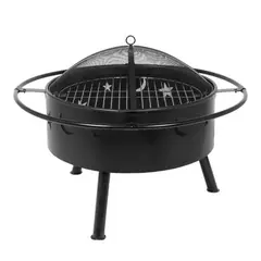 IMPORTCLICK - Brasero Metal Leña O Carbón Tapa 82x67 CM - Negro