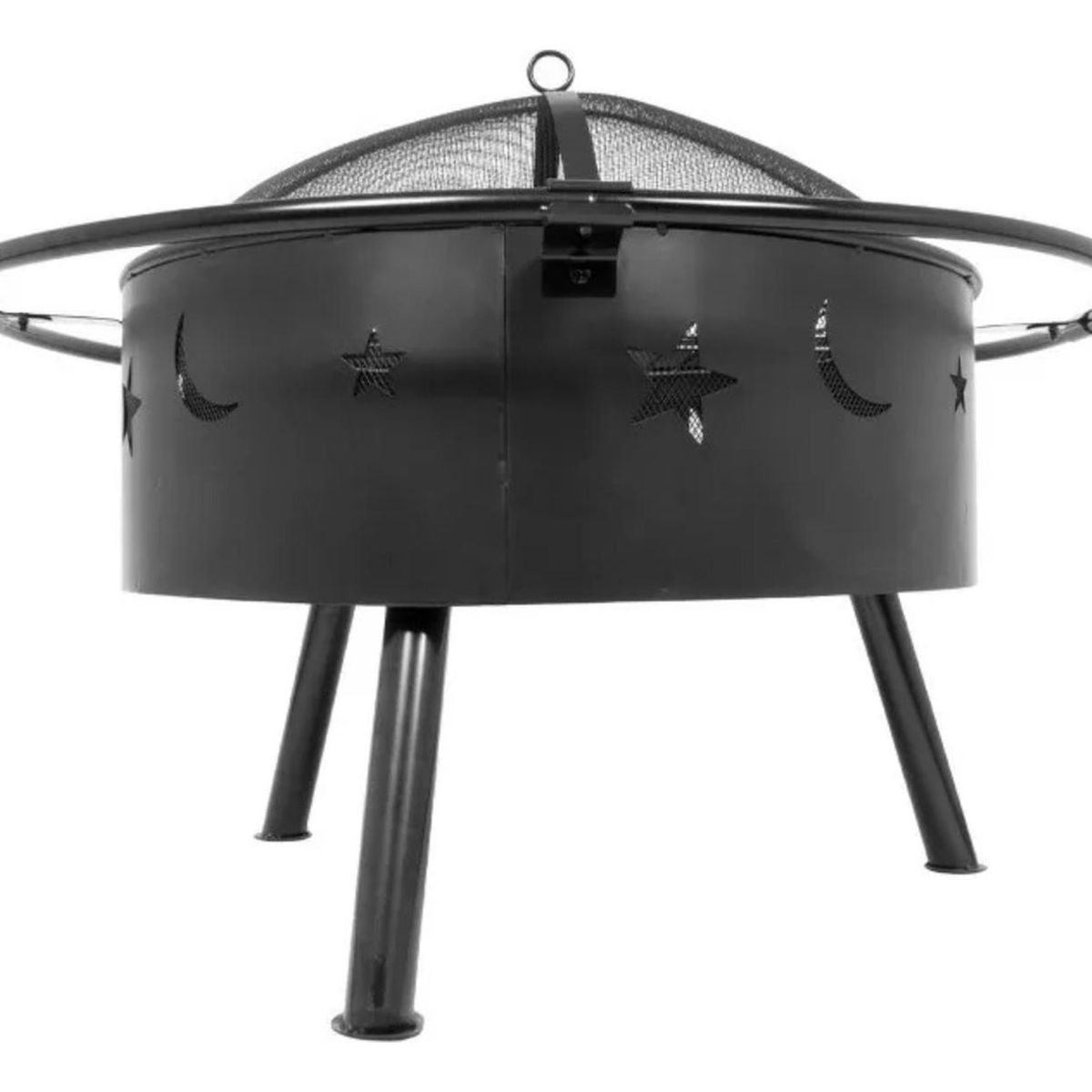 IMPORTCLICK - Brasero Metal Leña O Carbón Tapa 82x67 CM - Negro