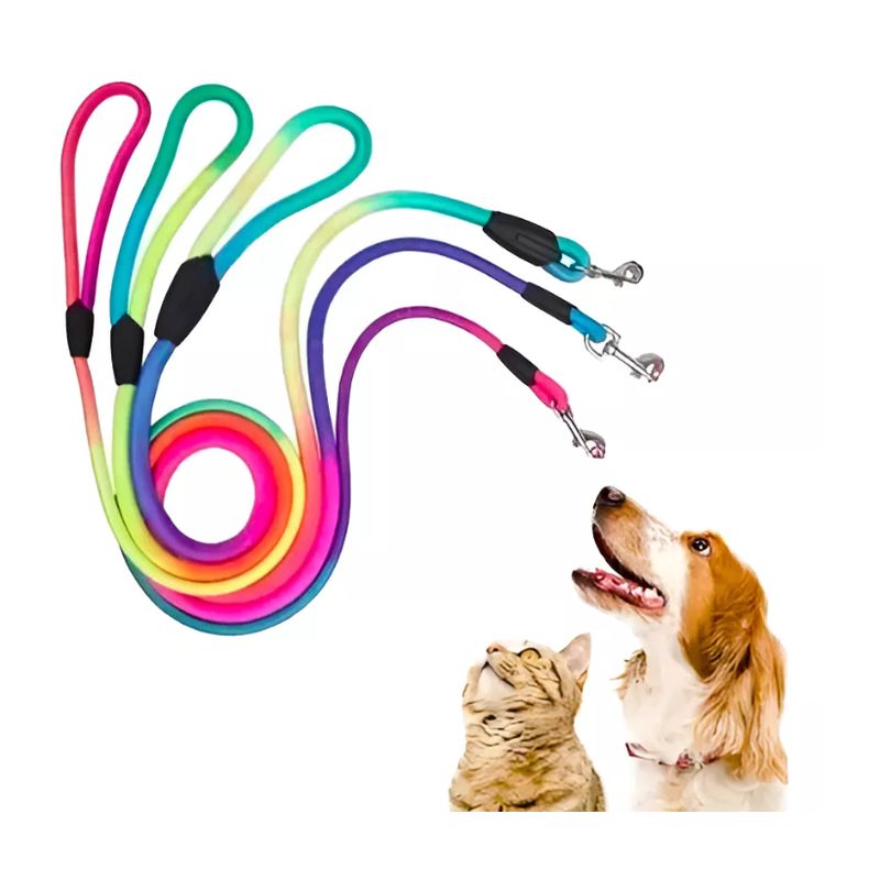 GENERICO - Correa + Arnés Multicolor Para Mascotas Perros