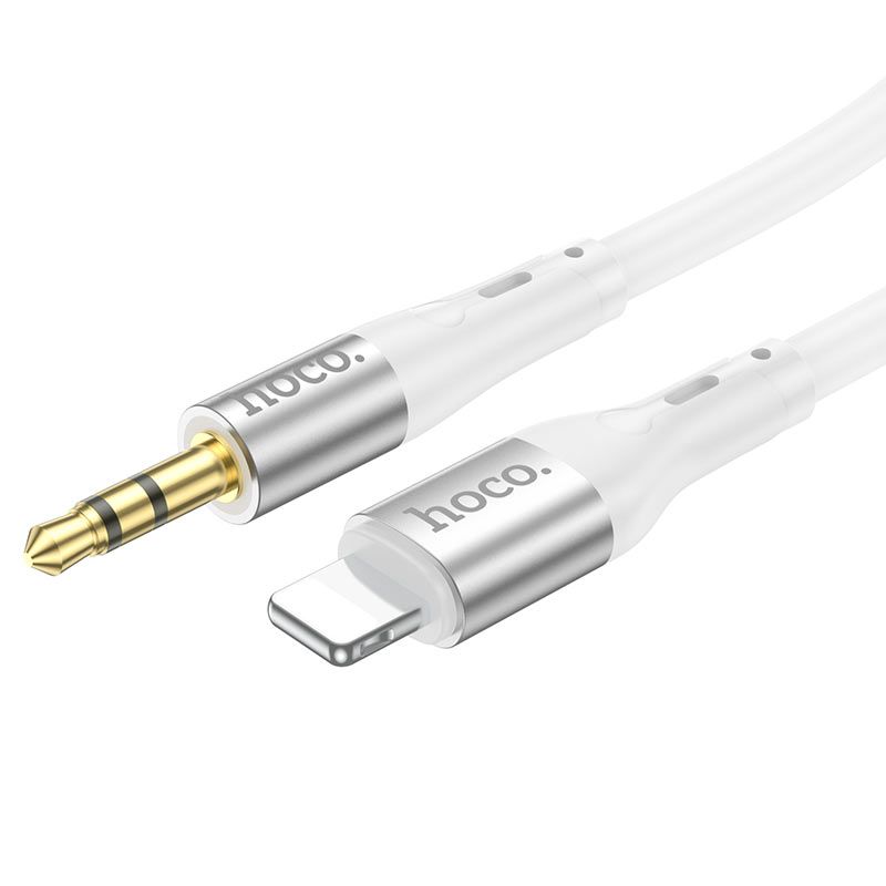 HOCO - cable Hoco UPA22 auxiliar 3.5 mm a Iphone blanco