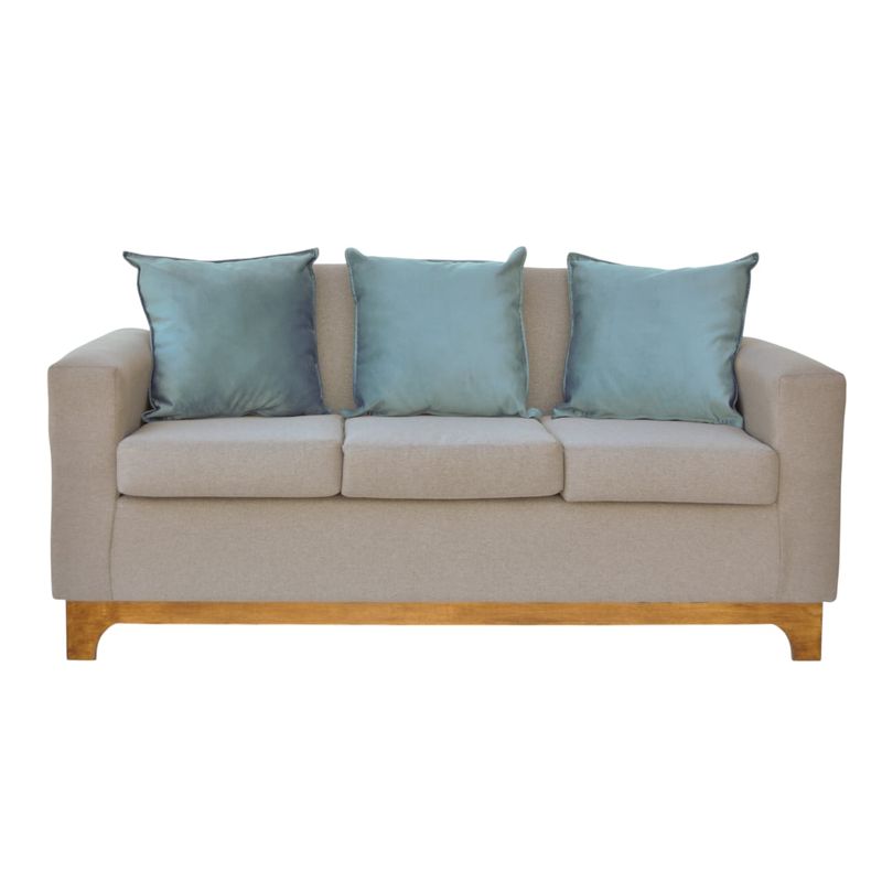 GENERICO - Sofa Roma 3 cuerpos gris+turquesa