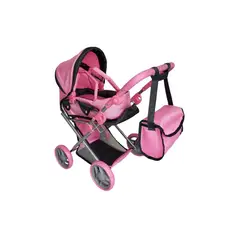 GENERICO - Coche Muñeca Cuna Travel Y Bolso Rosa