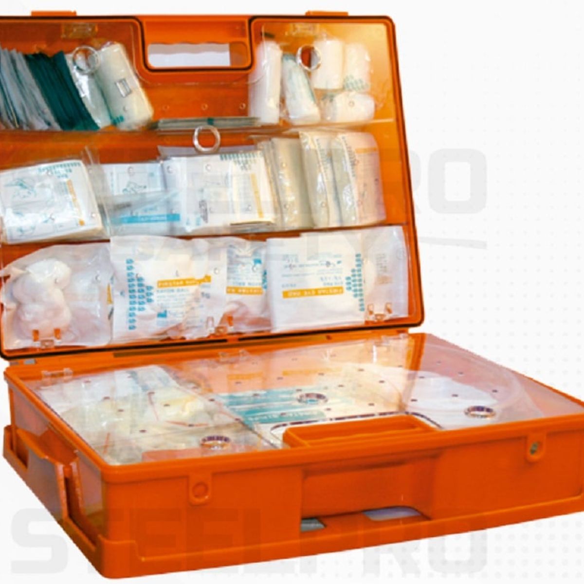 STEEL PRO - Botiquin Primeros Auxilios 100 Personas con Soporte Mural