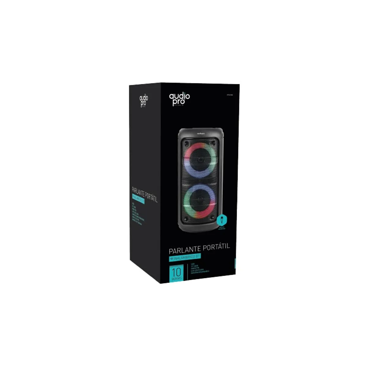 AUDIO PRO - Parlante Bluetooth Karaoke Con Micrófono Luz Flash 10w - SC