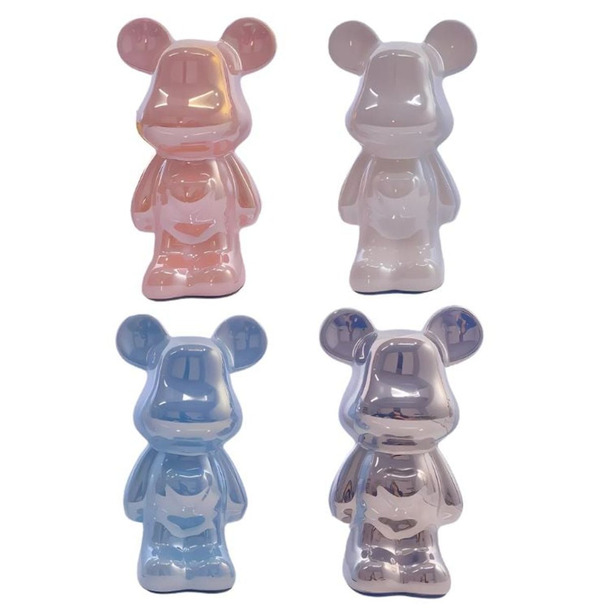 CRUSEC - Set 4 Adornos de Osos de Ceramica