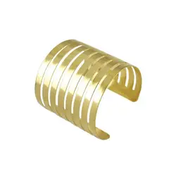 VANE COLLECTION - Pulsera para mujer esclava ancha metálica dorada en acero con baño de oro