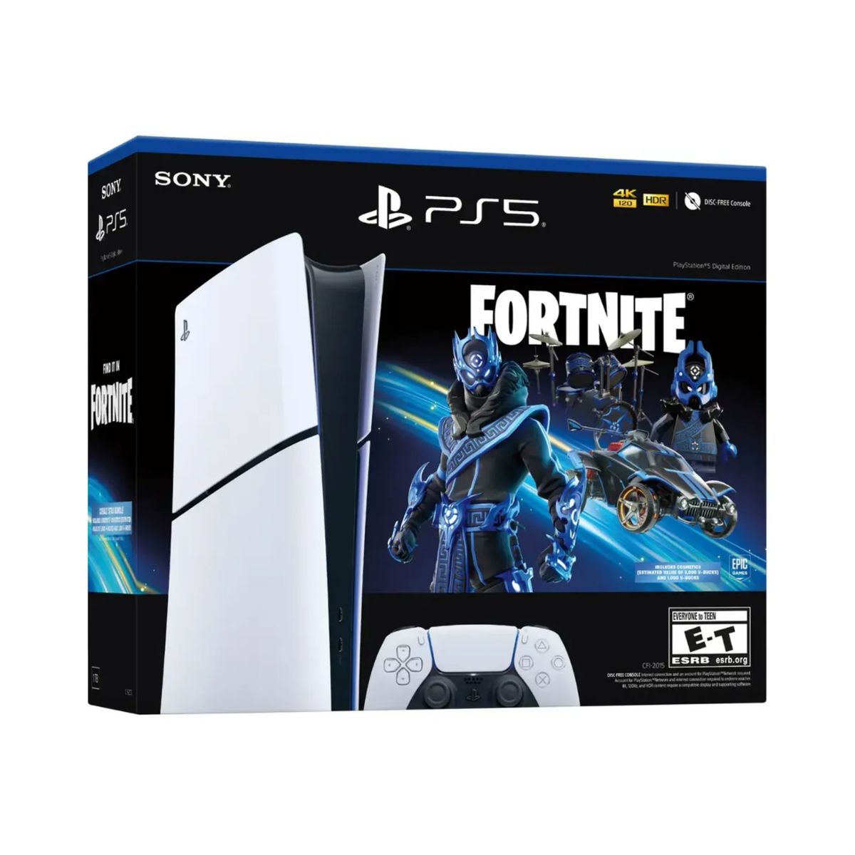 SONY - Consola Sony PlayStation 5 Slim - Fortnite - Edición Digital - Blanca
