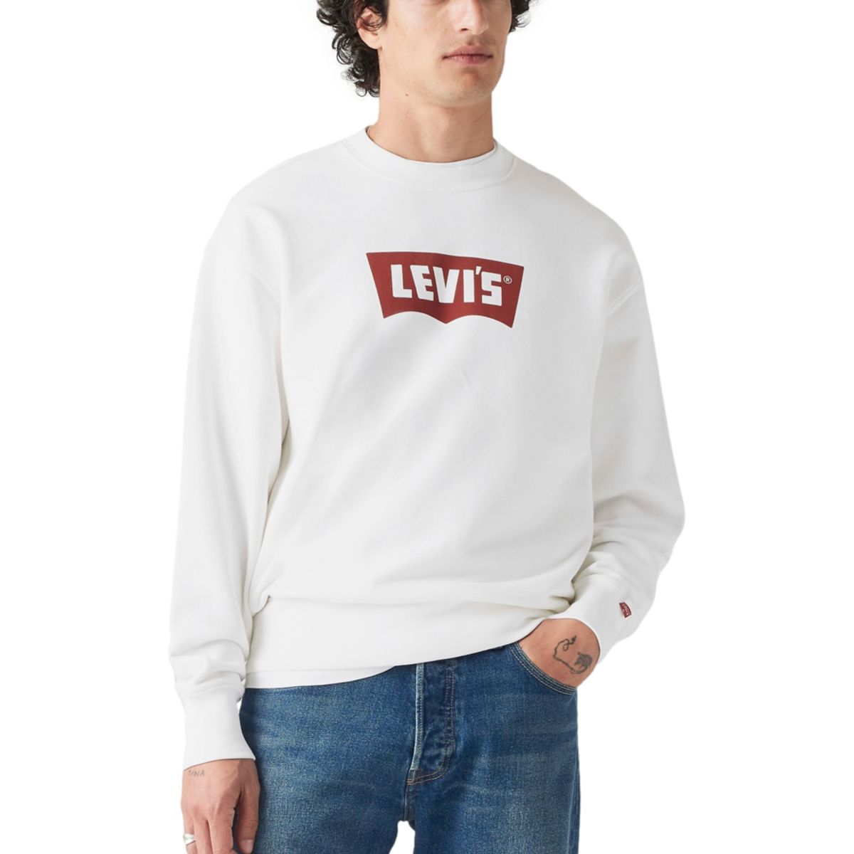 LEVIS - Polerón Hombre Premium Graphic Crew Blanco Levis