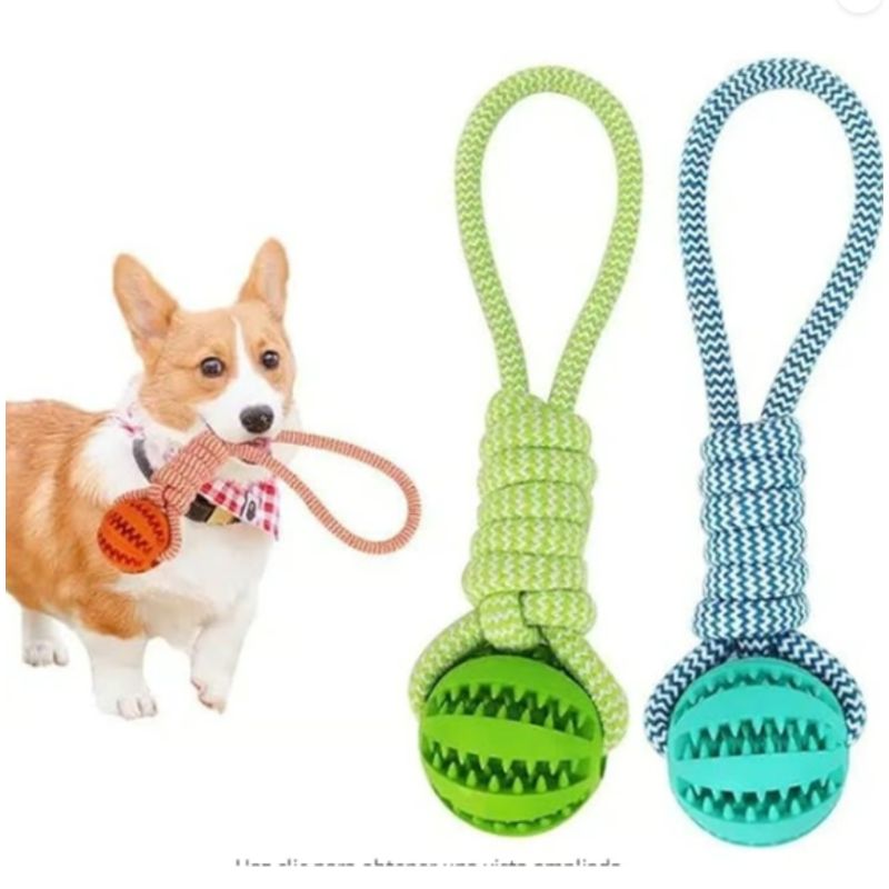 GENERICO - Pelota De Goma Con Cuerda Para Perro