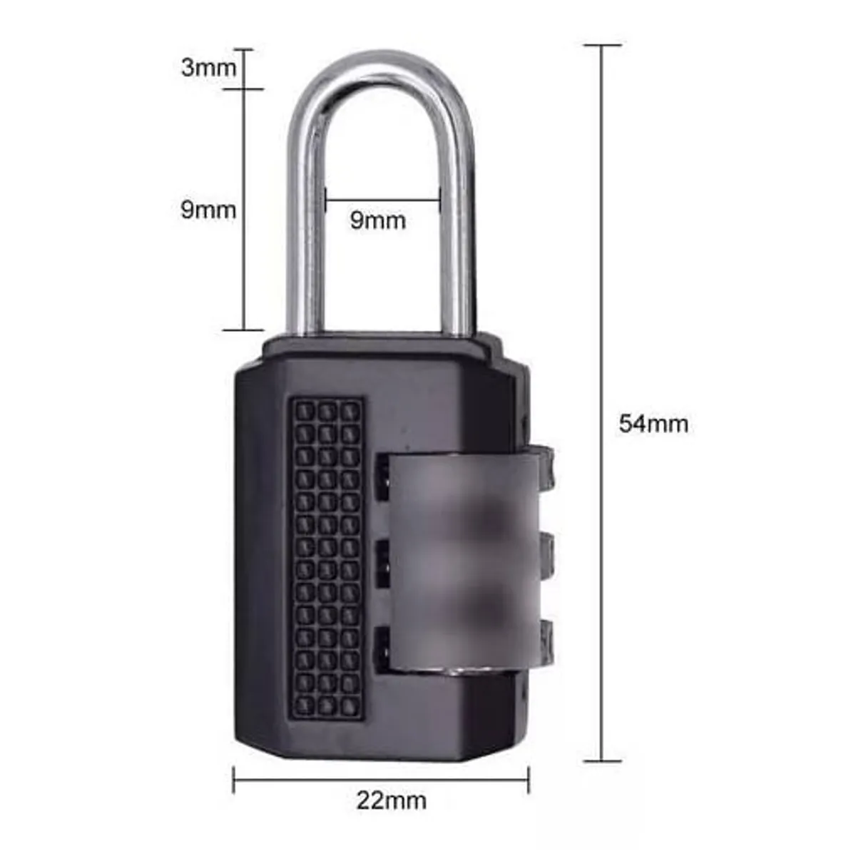 GENERICO - Candado combinacion 3 digitos para viaje. Medidas: 54mm x 22mm