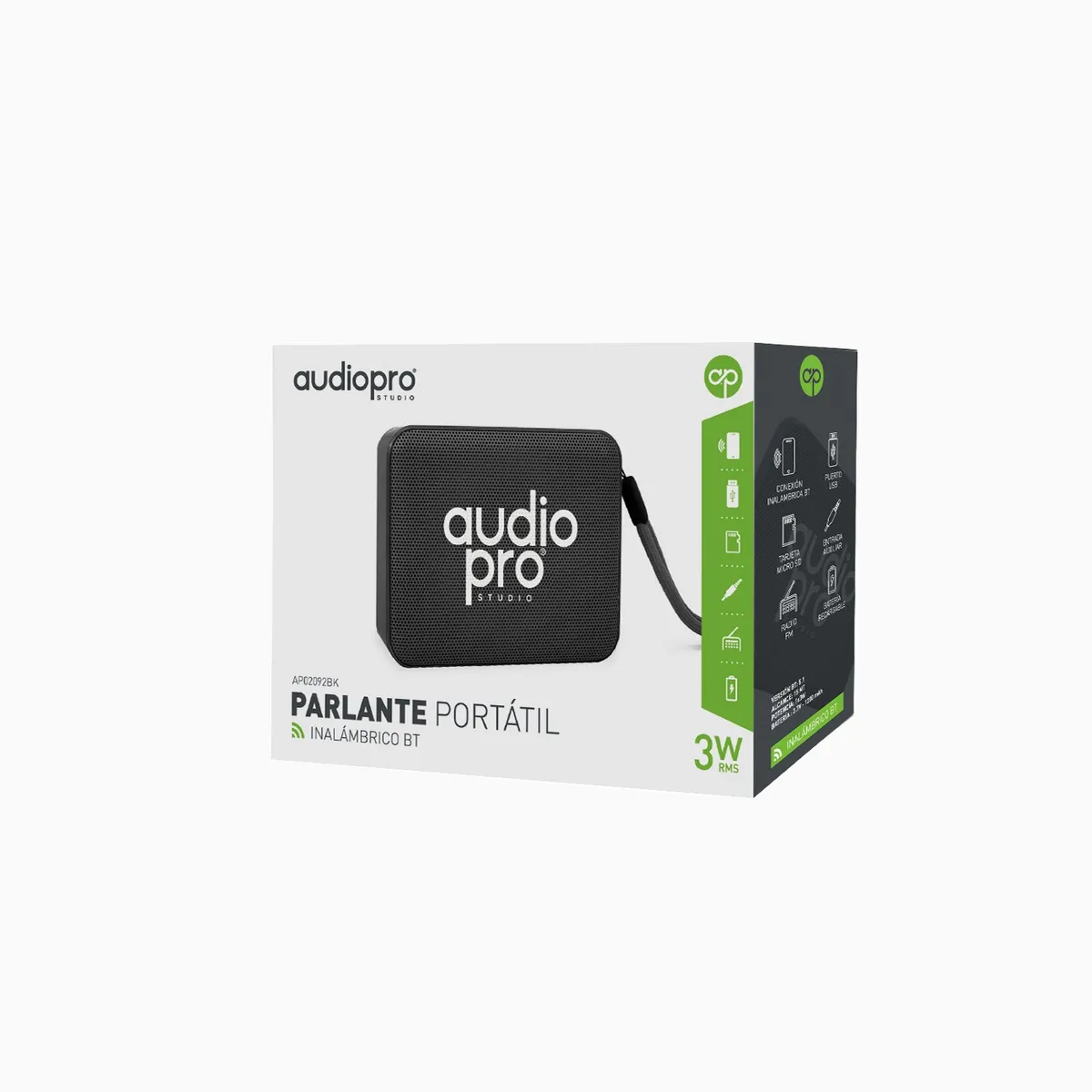 AUDIOPRO - Parlante Portátil Bluetooth 3w Ap Negro - SC