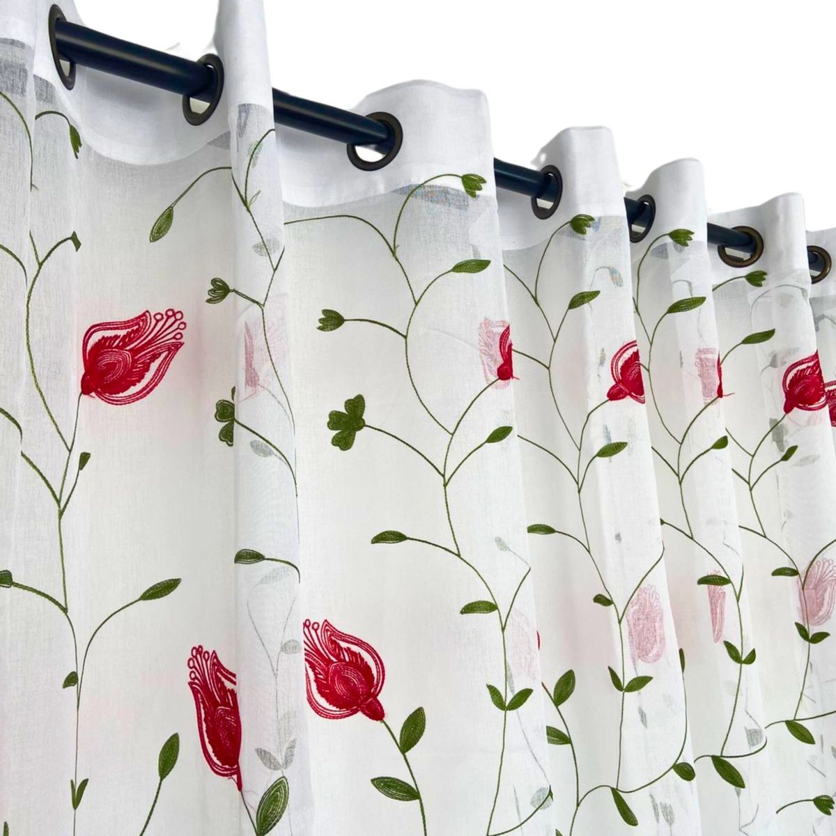 GENERICO - Set Visillo de Lino Bordado