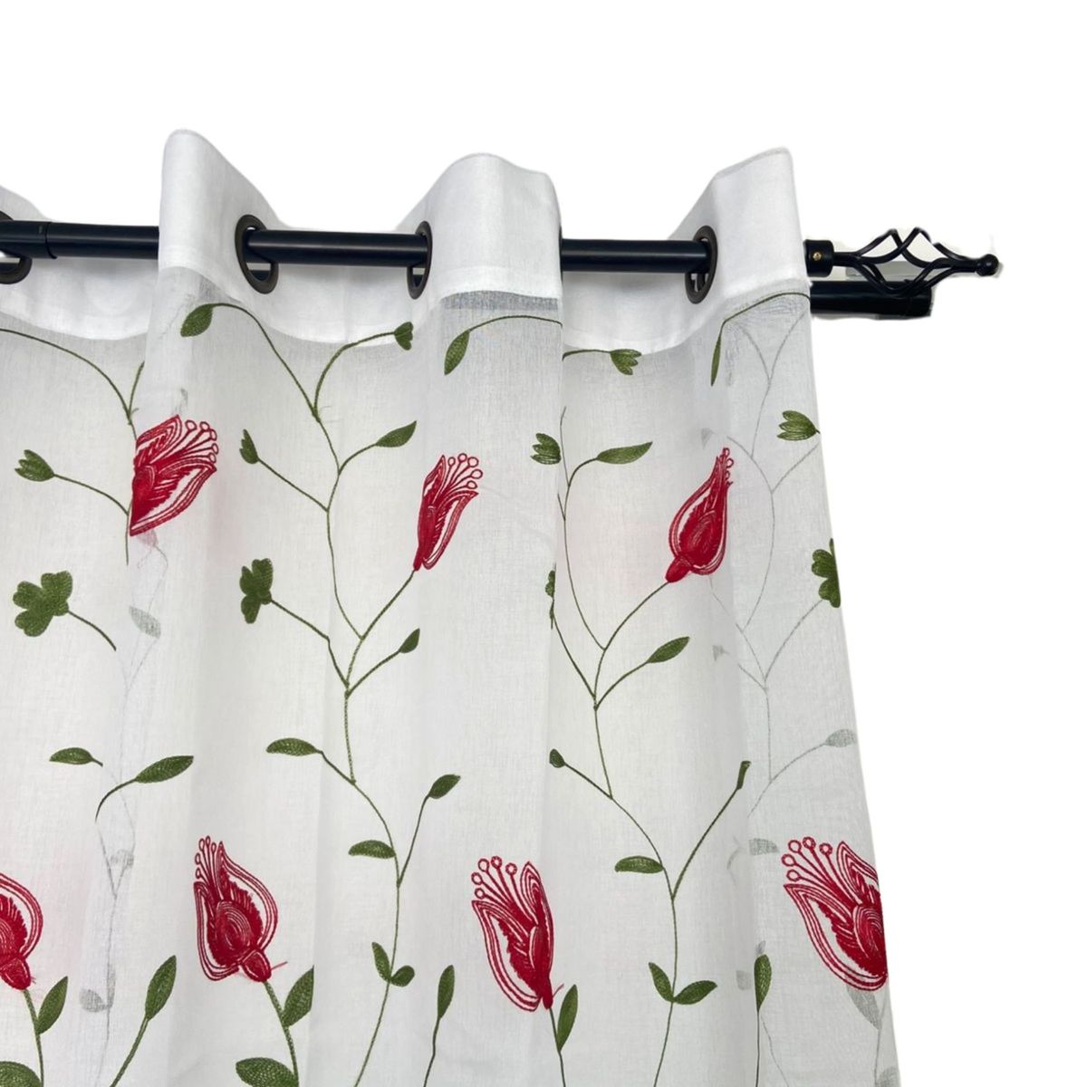 GENERICO - Set Visillo de Lino Bordado