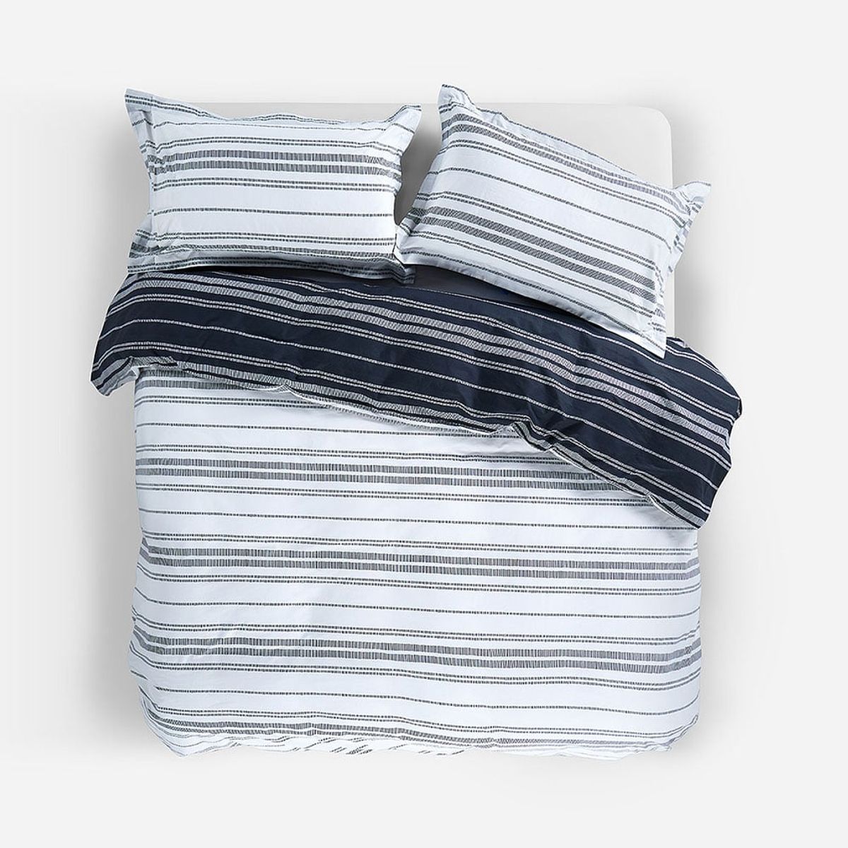 ROSEN - Funda Plumón Algodón Reversible Wedel Azul-Blanco Súper King