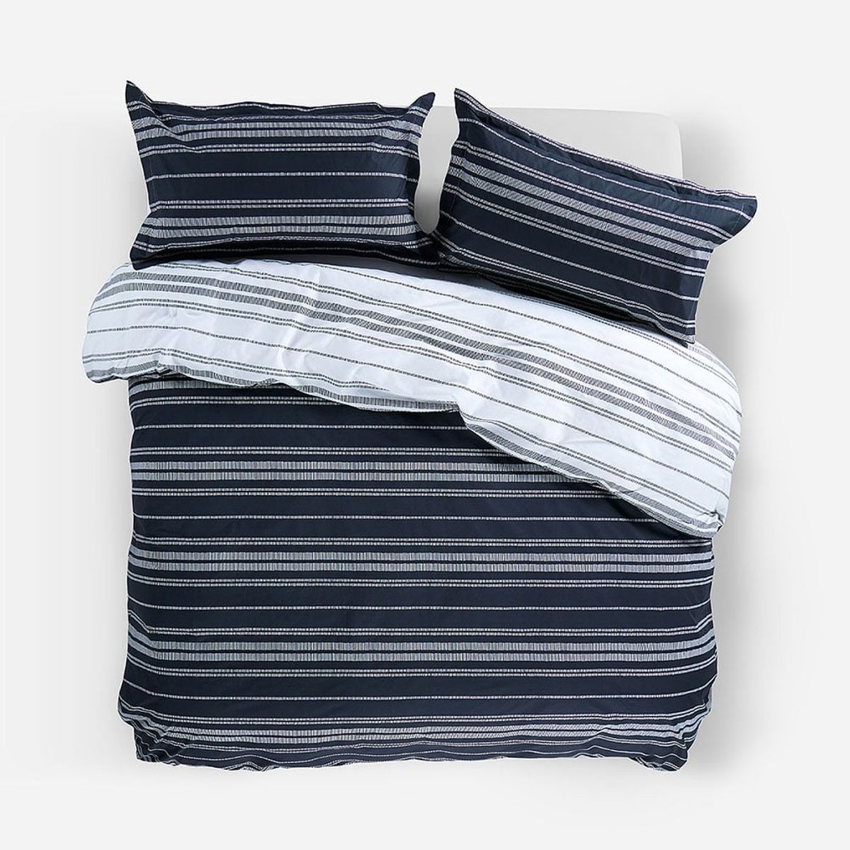 ROSEN - Funda Plumón Algodón Reversible Wedel Azul-Blanco King