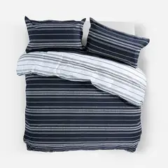 ROSEN - Funda Plumón Algodón Reversible Wedel Azul-Blanco King
