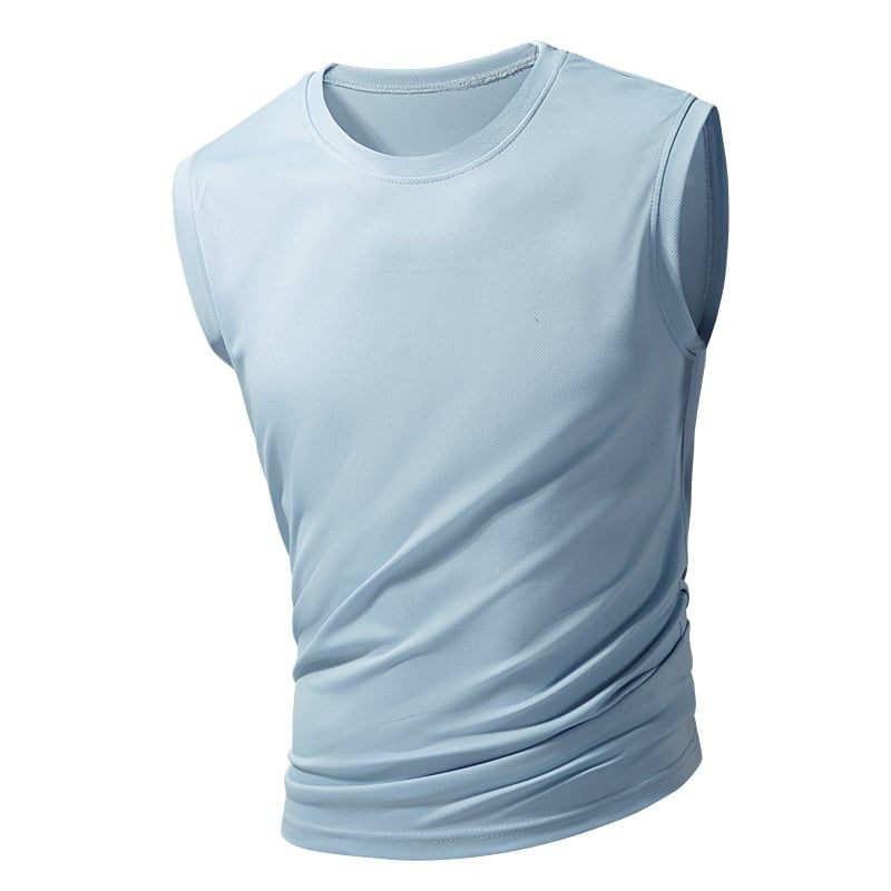 LEDUNTINO - Hombres deportes ocio hielo seda transpirable chaleco Gris
