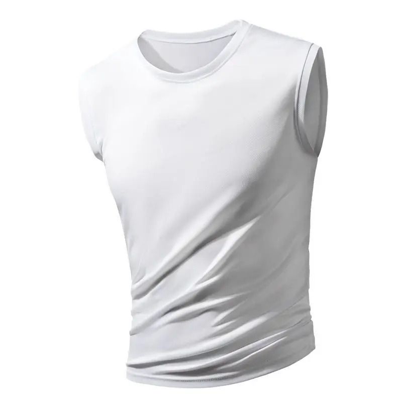 LEDUNTINO - Hombres deportes ocio hielo seda transpirable chaleco Gris