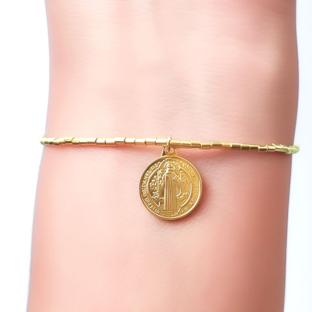 COGGIOLA - Pulsera Mostacilla San Benito Enchapado Oro 18K