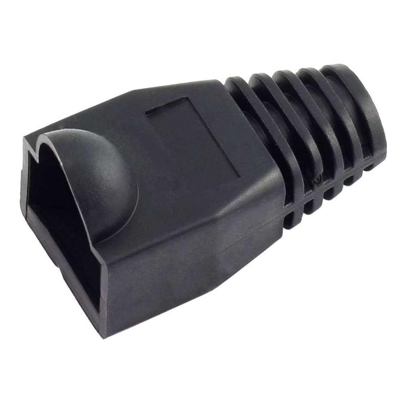 GEN - Funda Capuchon Conector de Red RJ45 Goma Protector 10 Unidades - Negro