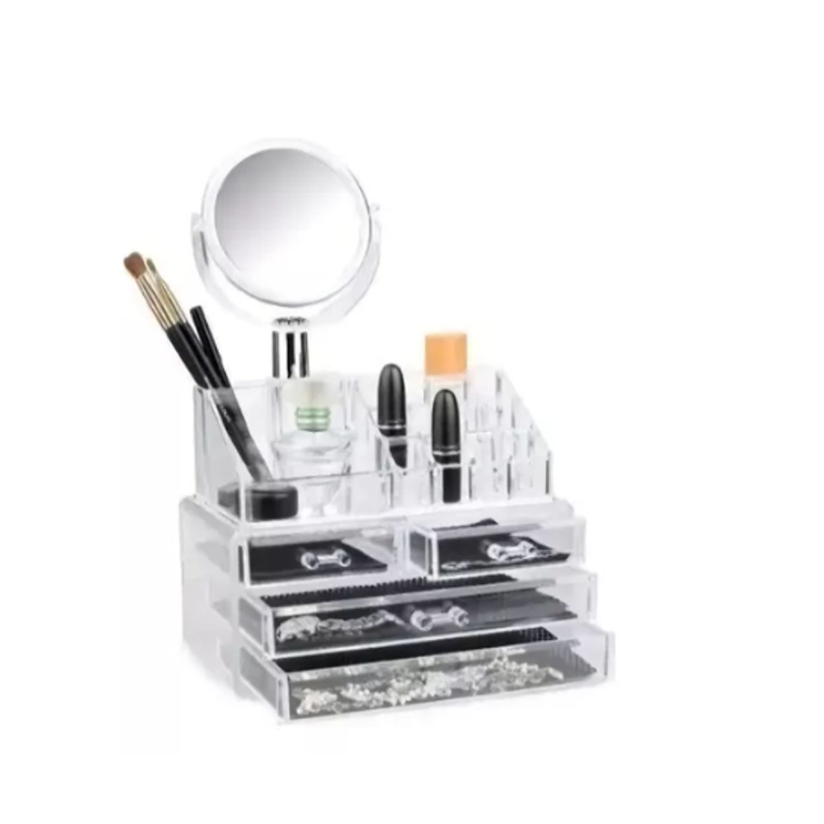 GENERICO - Organizador De Maquillaje Cosmetiquero Joyero  Espejo