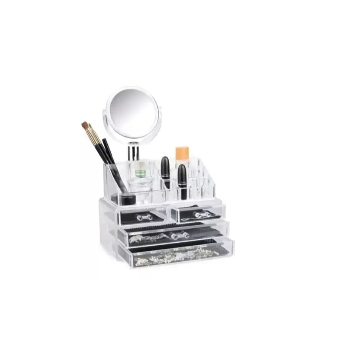 GENERICO - Organizador De Maquillaje Cosmetiquero Joyero  Espejo