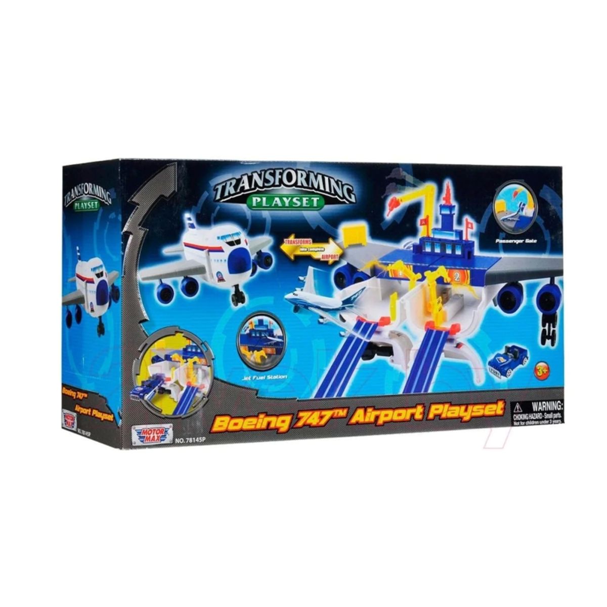 MOTORMAX - MOTORMAX 78145 TRANSFORMING JUMBO JET PLAYSET
