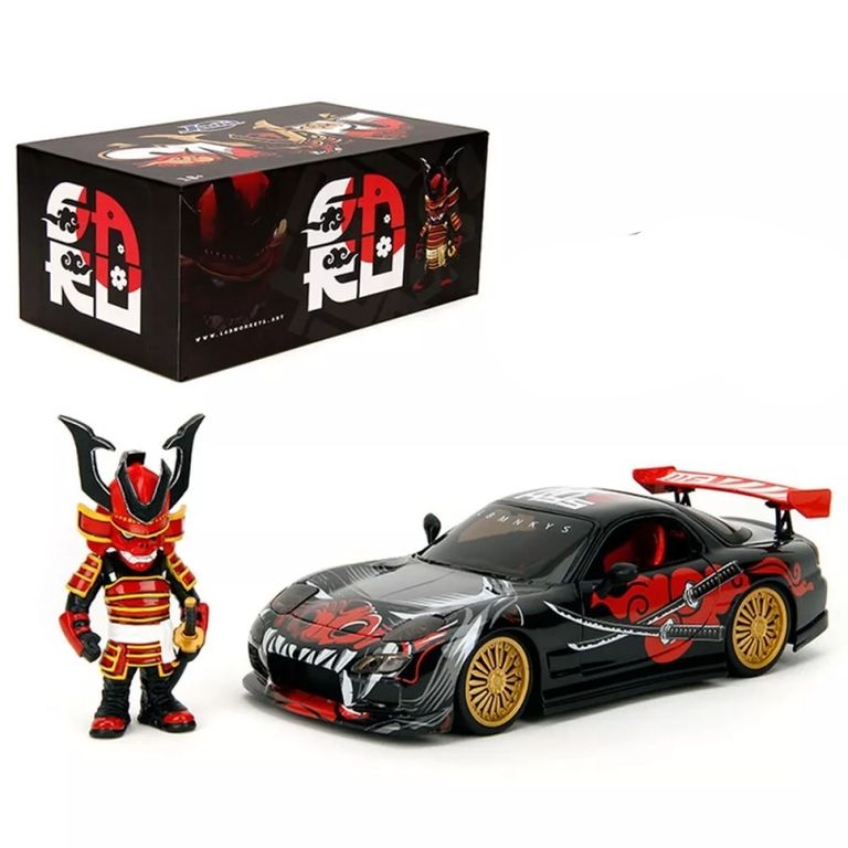 JADA TOYS 1/24 - MAZDA RX-7 WITH LAB MONKEYS FIGURE - 1993 35668BK