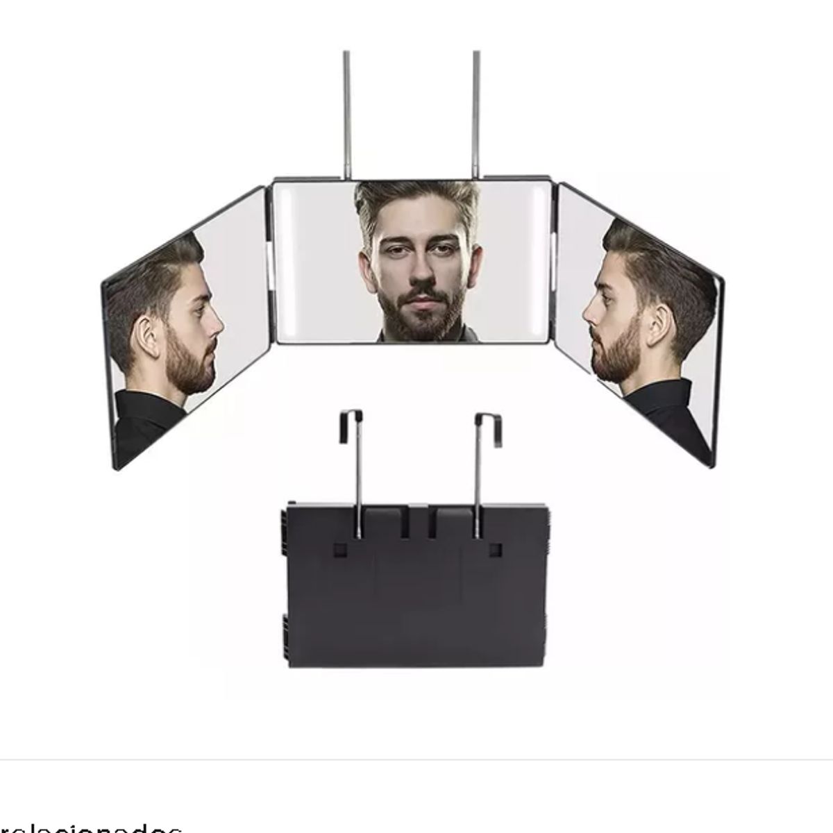 GENERICO - Espejo De 3 Vías De Corte De Pelo Triple De Plegable 360°