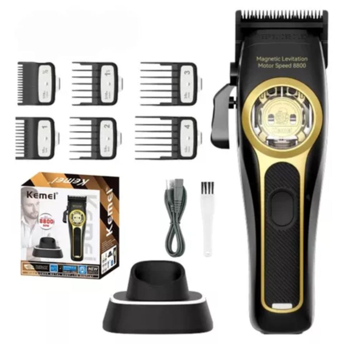 KEMEI - Máquina de Cortar de Cabello con Motor Vector de 8800 RPM