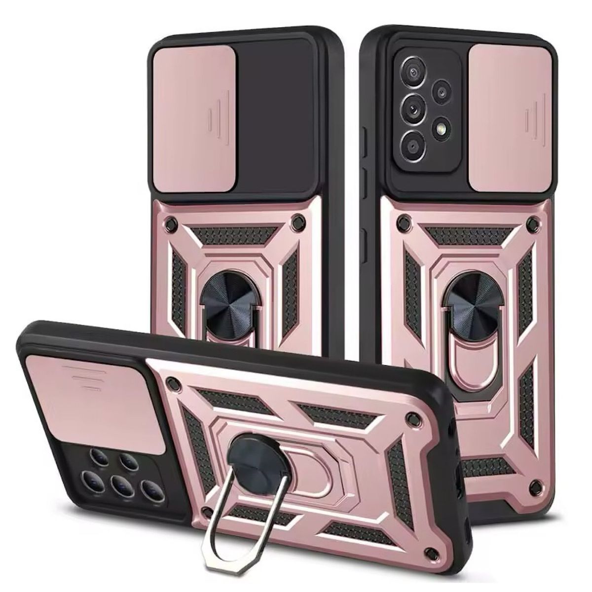 GENERICO - Carcasa Armor Anillo Para Samsung A73 5G - Rosado