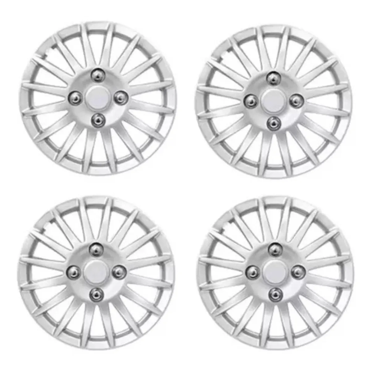 GENERICO - X4 Tapa Rueda Aro 15 Auto Tuning Deportivo GRIS 3