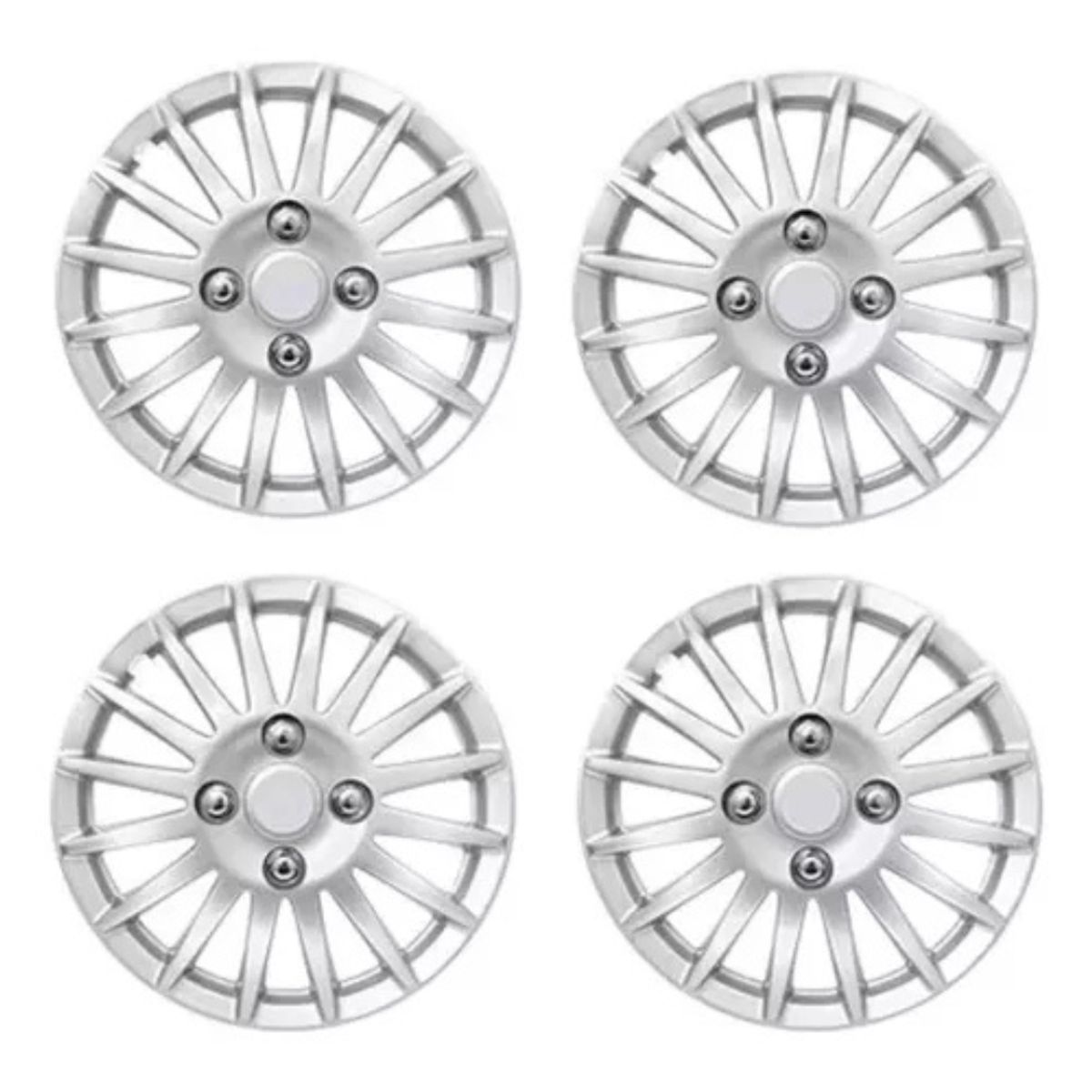 GENERICO - X4 Tapa Rueda Aro 15 Auto Tuning Deportivo GRIS 3