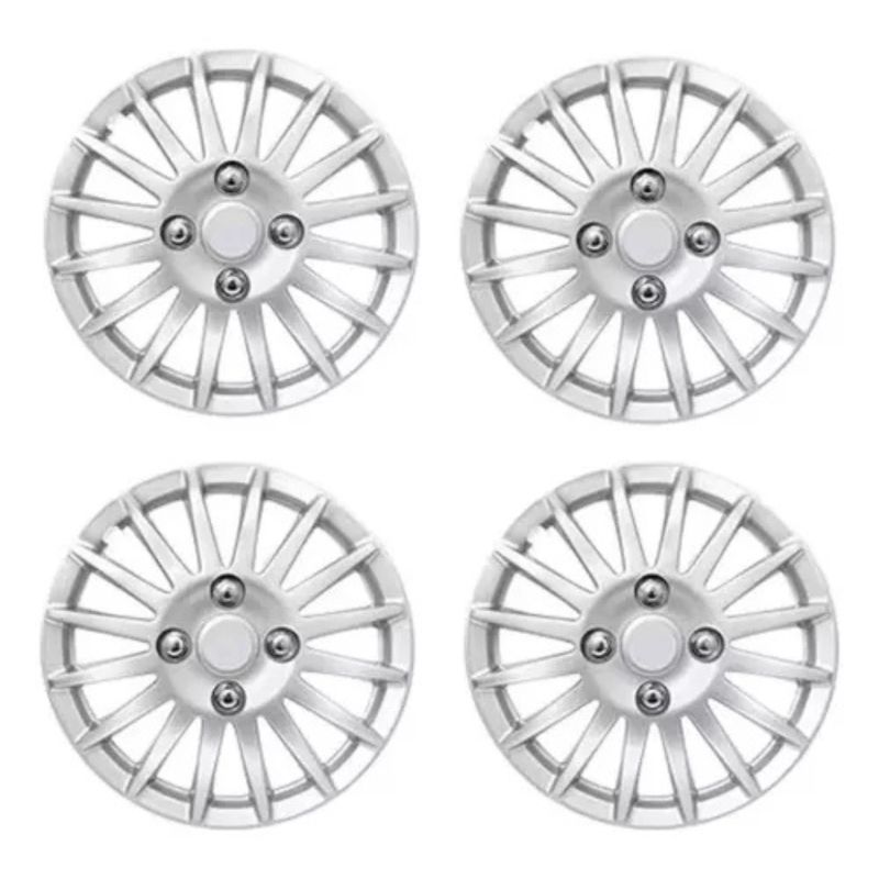 GENERICO - X4 Tapa Rueda Aro 15 Auto Tuning Deportivo GRIS 3