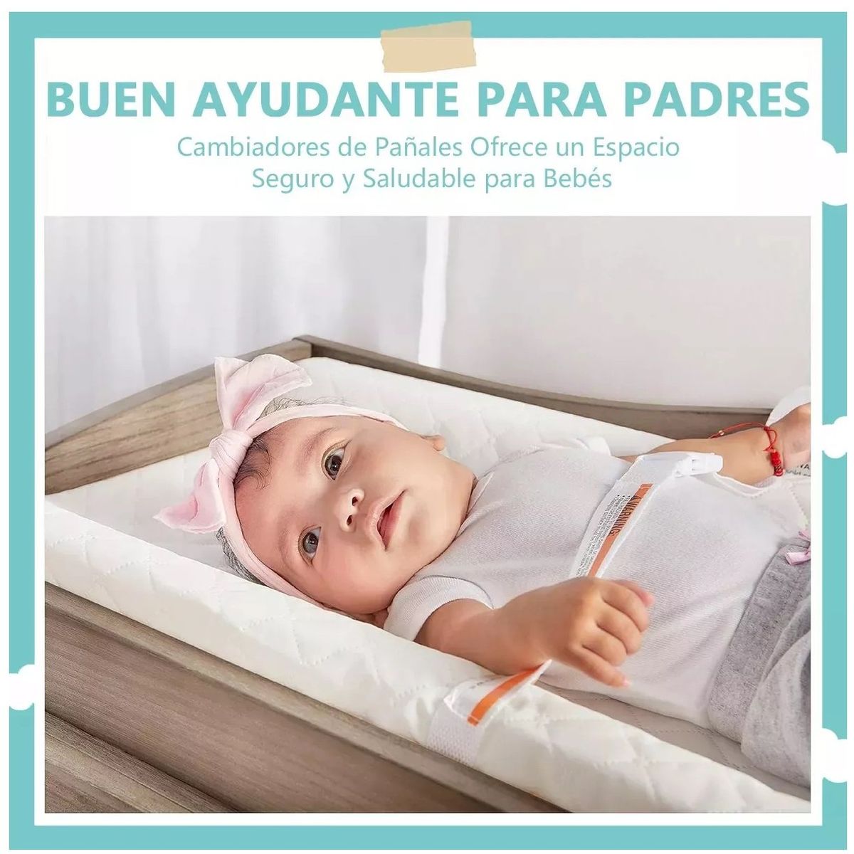 GENERICO - Mudador Anatomico Bebe Impermeable Doble Cambiador Bebe
