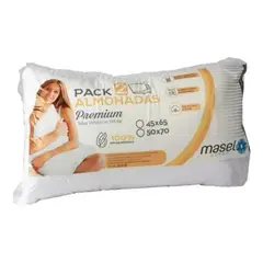 MASEL - Pack de Almohadas Premium White on White Blanco sobre Blanco.