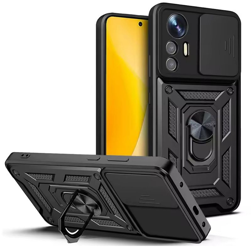 GENERICO - Carcasa Armor Anillo Para Xiaomi 12 Lite  - Negro