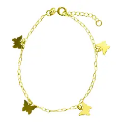 ANDREA COGGIOLA JOYAS - Pulsera 4 Mariposas Enchapada Oro 18K
