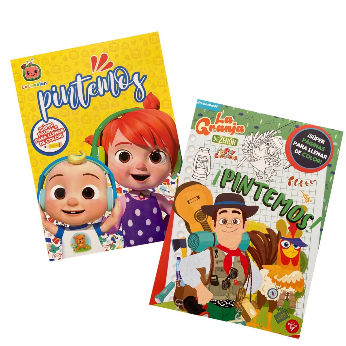 VERTICE - Pack libros colorear Cocomelon y La Granja de Zenón