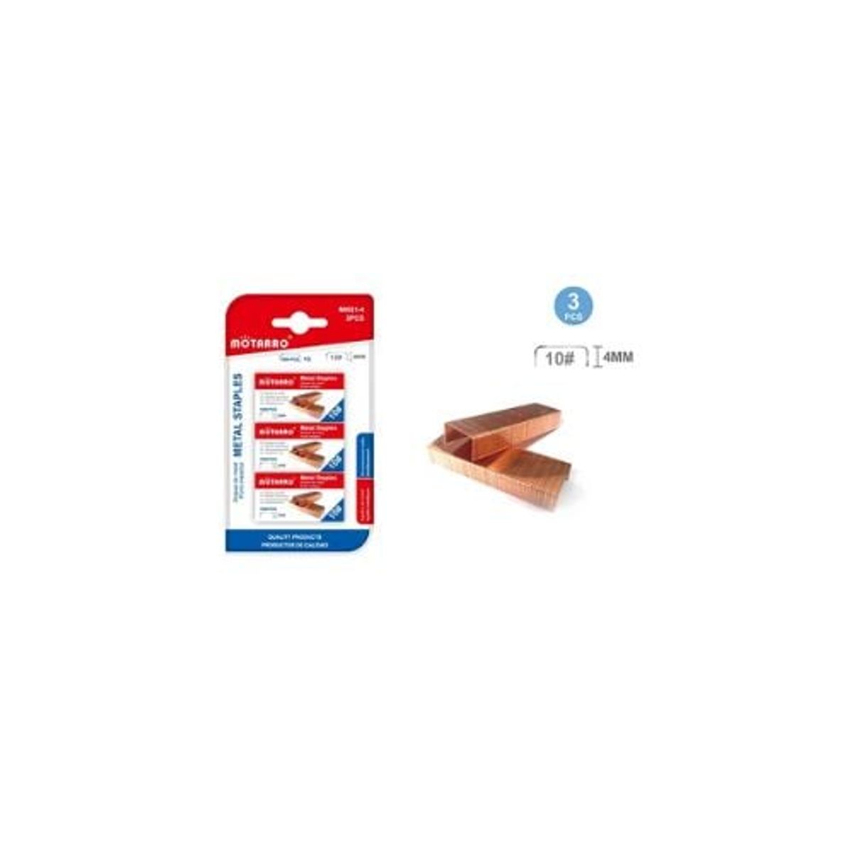 GENERICO - Set Corchetes Color Cobre 4 Mm 3 Pcs