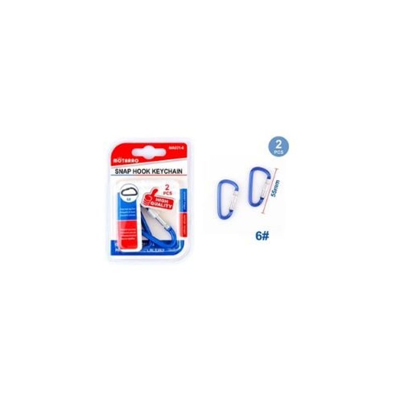 GENERICO - Llavero Metálico Azul 55 Mm 2 Pcs