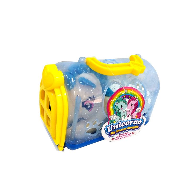 GENERICO - Unicornio peluche con caja transportadora