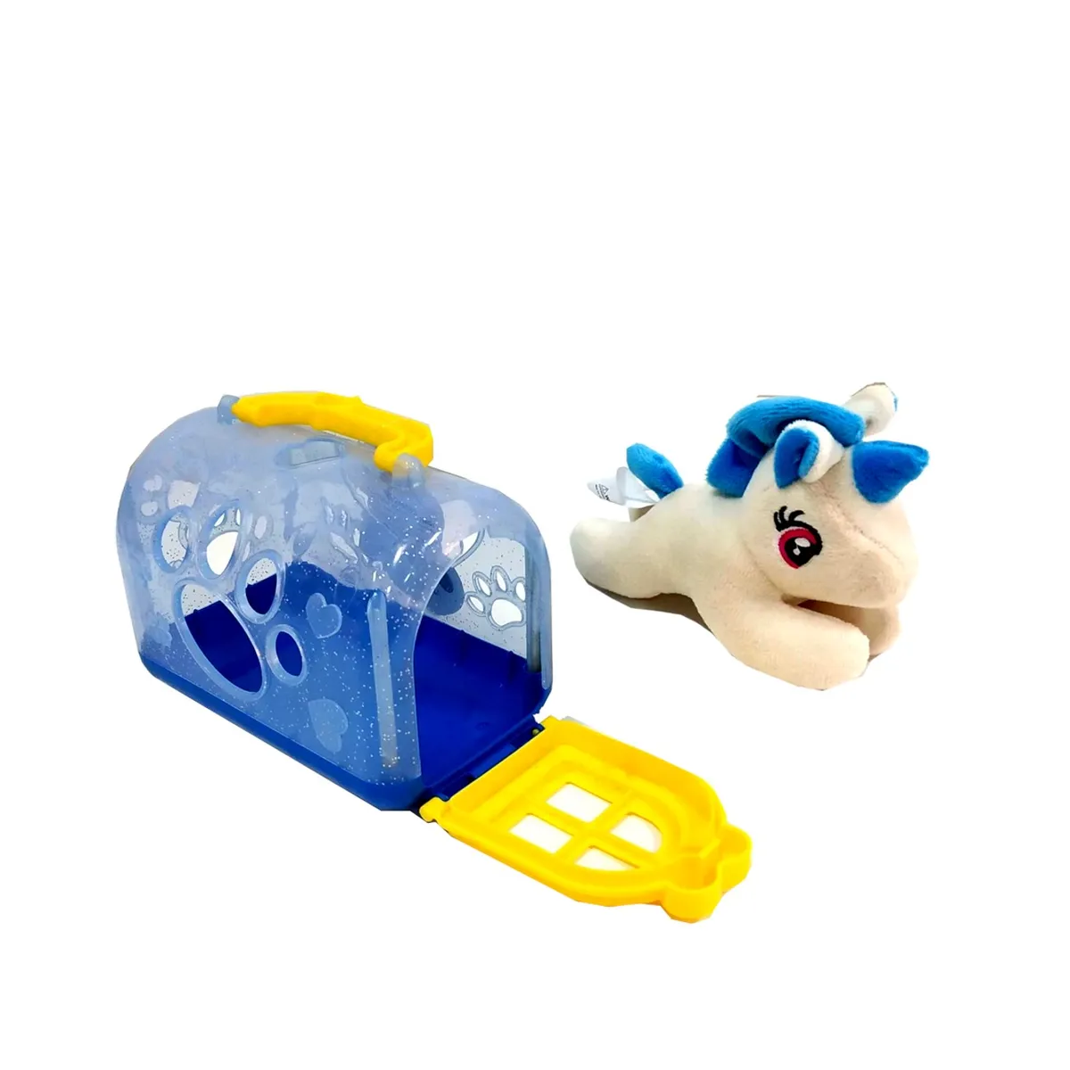 GENERICO - Unicornio peluche con caja transportadora