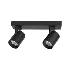 HB LEDS - Foco Spot LED Track Light 2xGU10 Negro Incluye Ampolleta Cálida